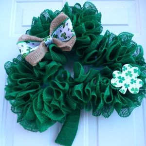 St.Patrick’s Day Wreath, Irish Clover Wreath for Front Door.